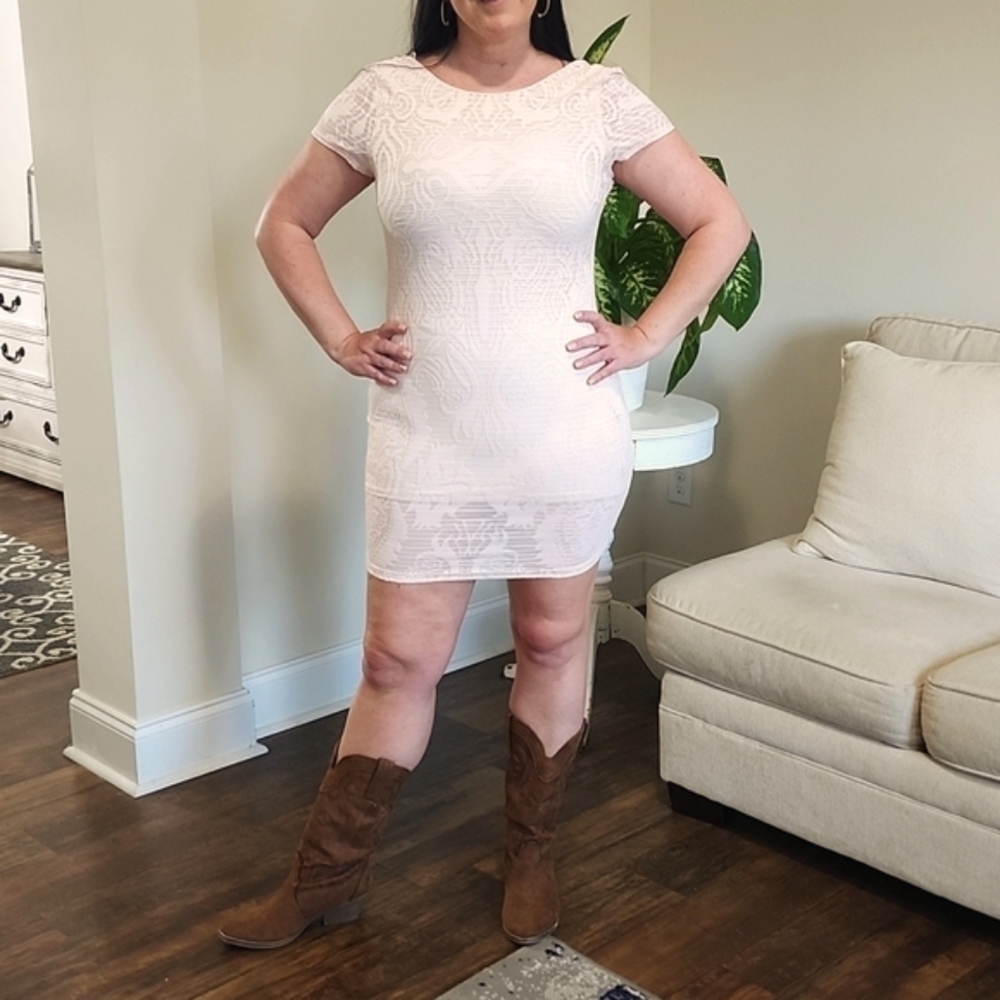 .NWT LA PINA BY DAVID HELWANI LIGHT PINK BODYCON MINIDRESS SIZE MEDIUM